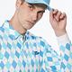 【Lynx Golf】男款吸濕排汗滿版菱格直條印花旗幟繡花長袖POLO衫/高爾夫球衫-水藍色 product thumbnail 5