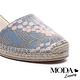 涼鞋 MODA Luxury 華美繡花造型繫帶草編楔型涼鞋－粉藍 product thumbnail 6