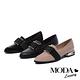 跟鞋 MODA Luxury 英倫風大織帶釦飾造型樂福低跟鞋－米 product thumbnail 7
