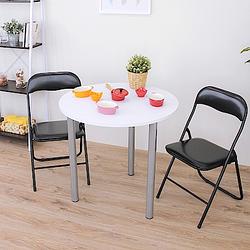 頂堅 [PVC防潮材質]圓形餐桌/書桌/洽談桌-寬80x高75cm-二色