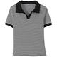 初色  撞色POLO衫領條紋短袖T恤上衣-黑白條紋-67282(M-2XL可選現貨+預購) product thumbnail 2