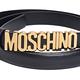 MOSCHINO 義大利製金色字母LOGO高質感細版皮帶(黑) product thumbnail 3