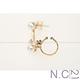 N.C21-閃亮水鑽珍珠耳骨夾針式耳環 (金色) product thumbnail 3