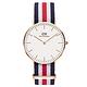 DW Daniel Wellington 經典學院風藍白紅帆布錶帶-金框/36mm product thumbnail 2