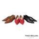 Tino Bellini 巴西進口簡約交叉拼接牛皮尖頭平底鞋-黑 product thumbnail 6