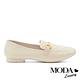 低跟鞋 MODA Luxury 經典知性菱格紋羊皮樂福低跟鞋－白 product thumbnail 3