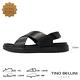 TINO BELLINI 男款 牛皮粗獷紋理交叉造型寬帶涼鞋HM0O004 product thumbnail 3