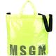 MSGM 品牌字母防水材質網布肩背托特包(螢光黃) product thumbnail 2