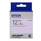 EPSON C53S654414 LK-4UAS淡彩系列淡紫底灰字標籤帶(寬度12mm) product thumbnail 2