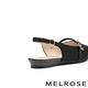 低跟鞋 MELROSE 美樂斯 氣質花朵釦拼接萊卡布後繫帶尖頭低跟鞋－黑 product thumbnail 4