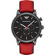 Emporio Armani Classic 都會計時石英腕錶-黑x紅/46mm product thumbnail 2