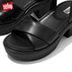 【FitFlop】PILAR CROSSOVER LEATHER ANKLE-STRAP PLATFORMS 時尚繞腳踝粗跟涼鞋-女(靓黑色) product thumbnail 6