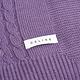 CELINE 品牌字母圖騰LOGO日本製麻花紋混喀什米爾披肩圍巾(紫色系) product thumbnail 4