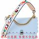 FENDI Strap You 幾何多彩鉚釘小牛皮背帶(粉藍色) product thumbnail 3