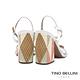 Tino Bellini 巴西進口纖細線條絕美色塊粗跟涼鞋-白 product thumbnail 5