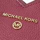 MICHAEL KORS MAE金屬LOGO雙層牛皮兩用手提包(紫紅) product thumbnail 6