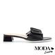 拖鞋 MODA Luxury 簡約質感大方斜釦羊皮低跟拖鞋－黑 product thumbnail 3