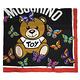 MOSCHINO 彩色蝴蝶泰迪熊印花方形絲巾(黑底 90*90) product thumbnail 2