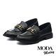 低跟鞋  MODA MODAY 知性美學壓紋牛皮樂福低跟鞋－黑 product thumbnail 7