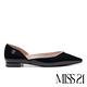 低跟鞋 MISS 21摩登小個性珍珠排飾造型尖頭低跟鞋－黑 product thumbnail 3