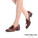 Tino Bellini 義大利進口簡約真皮尖楦低跟樂福鞋_咖啡 product thumbnail 7