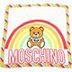 MOSCHINO 彩虹泰迪熊字母印花白底真絲方巾 領巾(50x50) product thumbnail 2