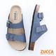 ZUCCA-雙帶輕量皮革休閒拖鞋-藍-z6624be product thumbnail 3
