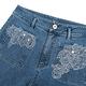 ILEY伊蕾 浪漫珍珠刺繡蕾絲口袋直筒牛仔褲(藍色；M-XL)1224078627 product thumbnail 3