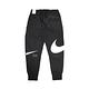 Nike 長褲 NSW Swoosh Pants 男款 運動休閒 抽繩褲頭 口袋 窄管 大勾 黑 白 DD6092-010 product thumbnail 2