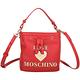 LOVE MOSCHINO 金色字母皮革手提/斜背水桶包(紅色) product thumbnail 2