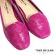 Tino Bellini 巴西進口特殊花紋舒適彈性樂福鞋_桃紅 product thumbnail 3