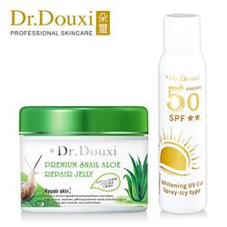 Dr.Douxi朵璽 蝸牛蘆薈修護紓緩凍膜500ml+安心曬 美白防曬噴霧SPF50★★