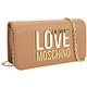 LOVE MOSCHINO 金字母荔紋皮翻蓋式可拆鍊帶斜背/手拿包(棕色) product thumbnail 5