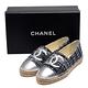 CHANEL 經典Espadrilles羊皮小香LOGO斜紋軟呢厚底鉛筆鞋(銀-38) product thumbnail 5