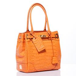 A.D.M.J. 鱷魚壓紋小牛革COVA TOTE (ORANGE)