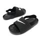 Nike 涼拖鞋 Kawa Slide 套腳 童鞋 輕便 舒適 大logo 簡約 小童 穿搭 黑 白 BV1094001 product thumbnail 8