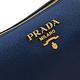 PRADA 金屬LOGO荔枝牛皮拉鍊萬用包/化妝包(藍) product thumbnail 7