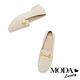 低跟鞋 MODA Luxury 經典知性菱格紋羊皮樂福低跟鞋－白 product thumbnail 5