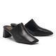 穆勒鞋 AS 簡約質感全羊皮斜角方頭高跟穆勒拖鞋－黑 product thumbnail 2