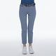 【Lynx Golf】女款素面經典款Lynx繡花迴紋帶設計窄管休閒九分褲-藍綠色 product thumbnail 3