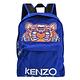 KENZO 電繡老虎圖樣帆布拉鍊休閒後背包(藍/橘LOGO 大) product thumbnail 2