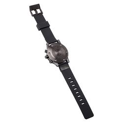 ELECTRIC FW02系列-復古強悍三眼計時腕錶-鐵灰殼x黑矽膠錶帶/44mm
