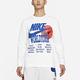 Nike T恤 NSW Long-Sleeve Top 男款 運動休閒 大學T 印花 世界 笑臉 棉質 白 藍 DA0630100 product thumbnail 3