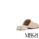 拖鞋 MISS 21 復古時髦彈力羊皮方頭低跟拖鞋－米 product thumbnail 4