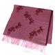 COACH 大馬車LOGO紫紅色羊毛義大利製雙面圍巾(195cm x 53cm) product thumbnail 2