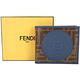 FENDI Stamp FF經典老花 釉面帆布對折短夾(莫蘭迪藍色) product thumbnail 5