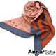 AnnaSofia 線花條紋斜角 窄版緞面仿絲領巾絲巾圍巾(橘粉系) product thumbnail 3