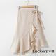 【Lockers 木櫃】韓版顯瘦綁帶高腰荷葉邊不規則半身裙-5色 L110007074 product thumbnail 2