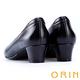 ORIN 簡約時尚OL 嚴選羊皮質感素面中跟鞋-黑色 product thumbnail 5
