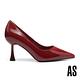 高跟鞋 AS 前衛時髦不對稱異材質拼接美型尖頭高跟鞋－紅 product thumbnail 3